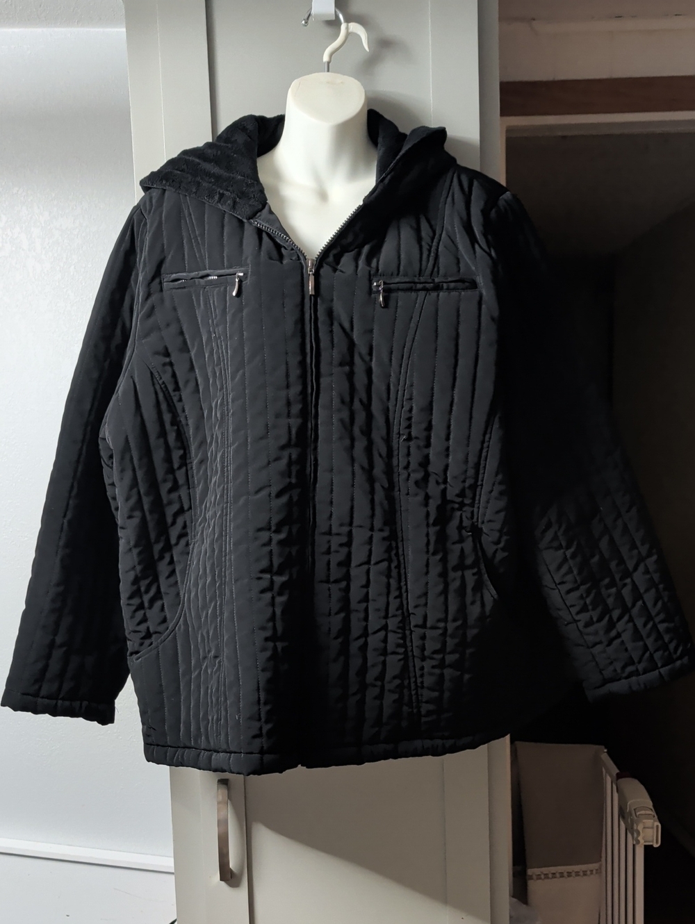 Esprit Black Faux-Fur Lined Jacket
